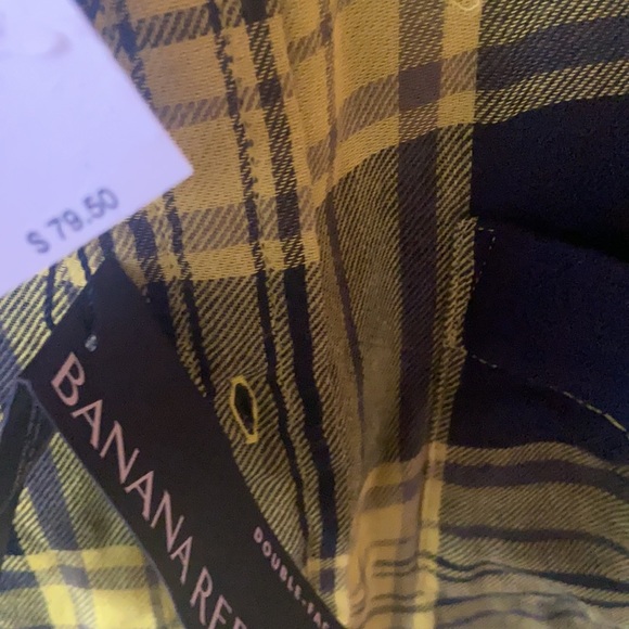 S 🔖 BANANA REPUBLIC Slim Fit Untucked Men’s Shirt Double Faced Brushed Cotton - Picture 5 of 8